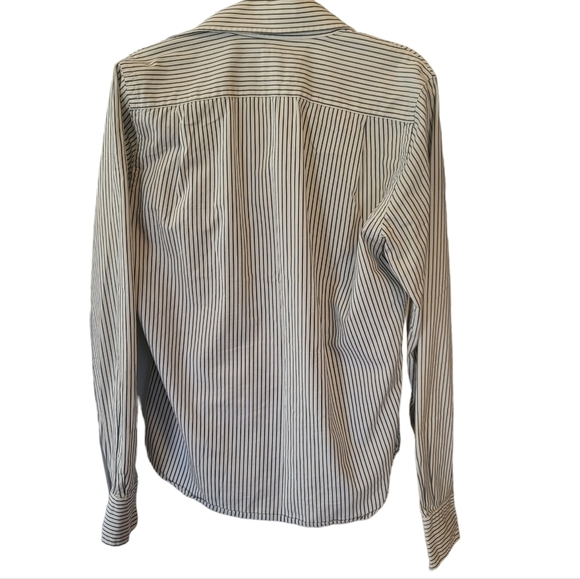 Abercrombie & Fitch Cotton  Button Down Shirt Adult Medium Blue Stripe Mens - Picture 4 of 7